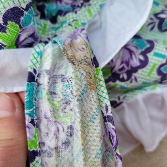 Vintage Feed Sack Prairie Bonnet Oversized Gardening Sunbonnet Neck Drape - Picture 2 of 9